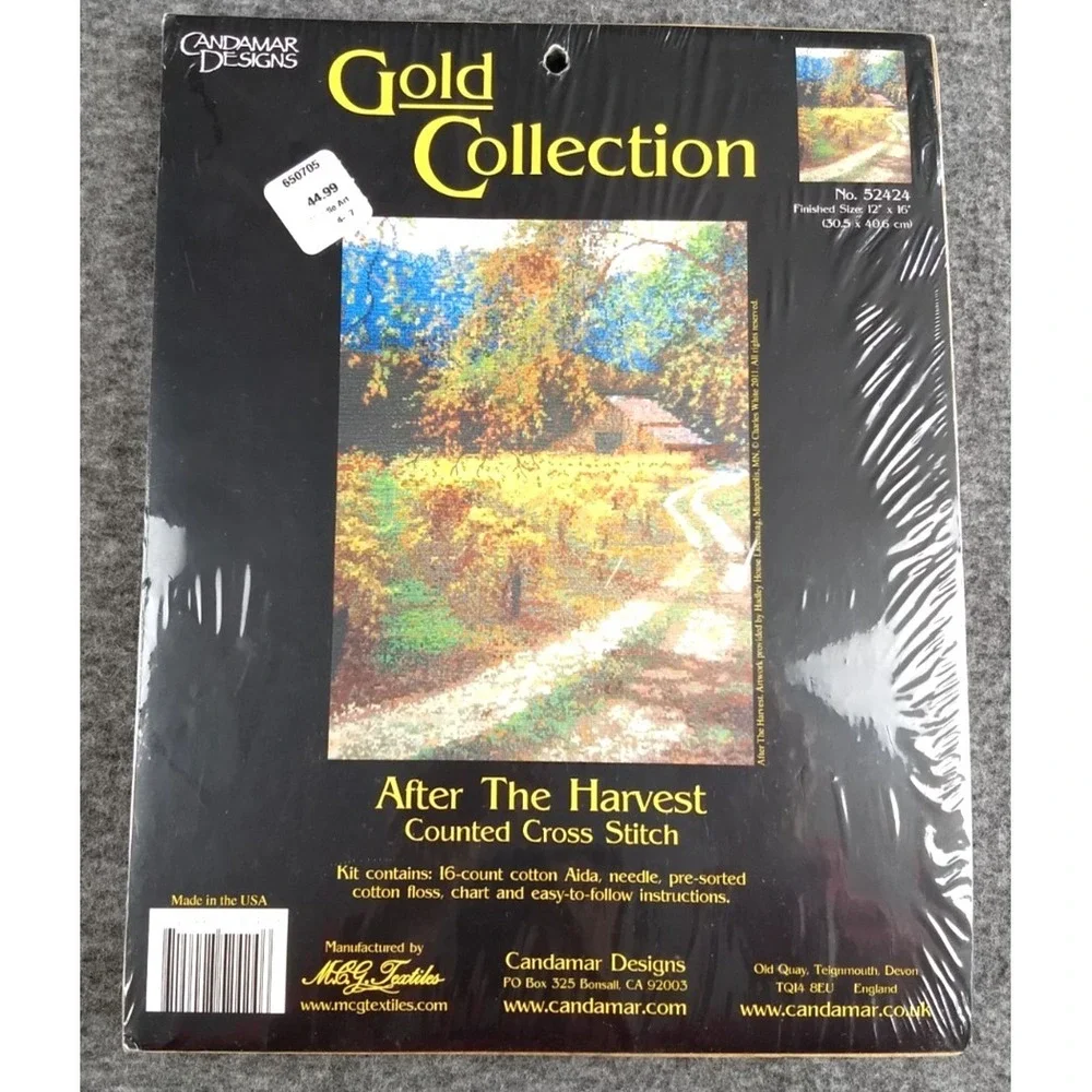 Candamar Designs Gold Collection Counted Cross Stitch Kit After The‎ Harvest NEW